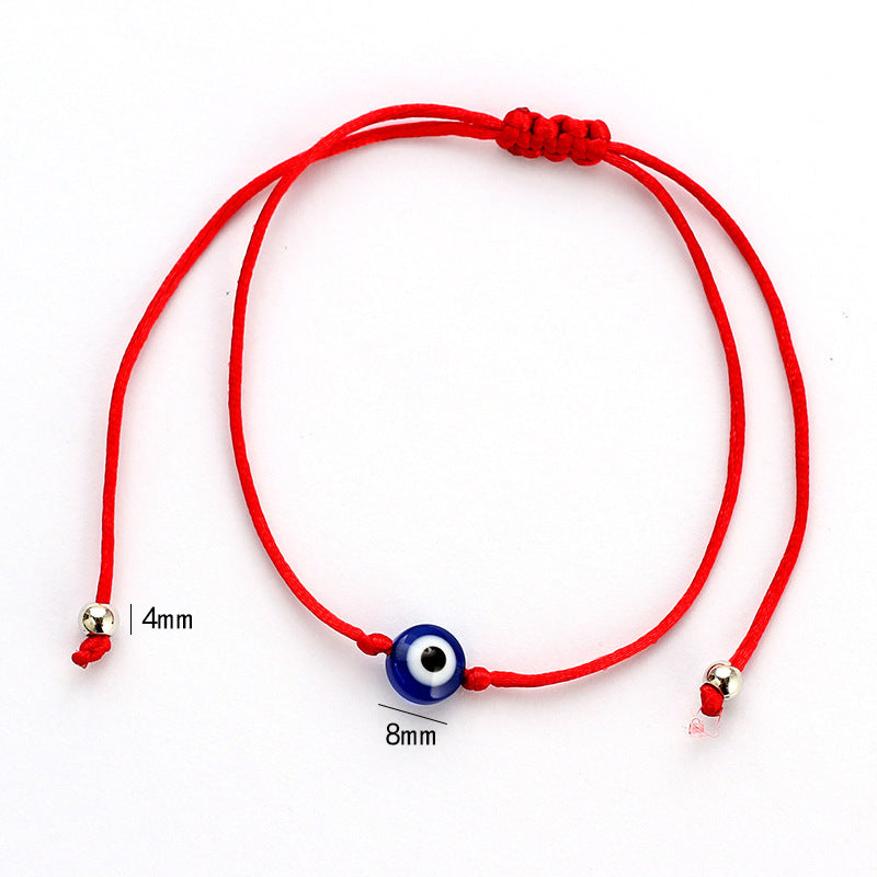 Evil Eye Bracelet Rhinestones Copper Geometry Red String