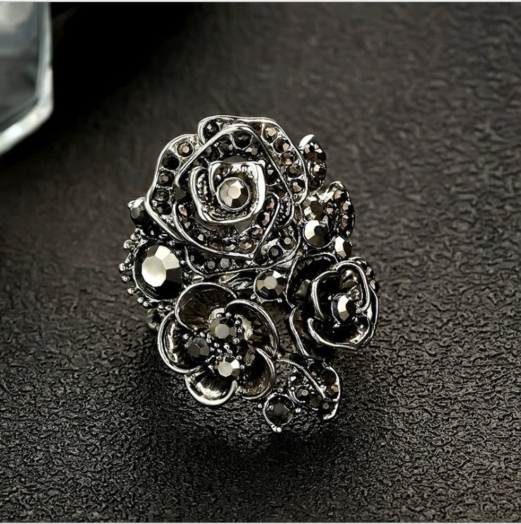 Womens Rose Ring Metal Electroplated Vintage Flower Ring For Festivals Gift Jewelry Bulk Wholesale Everyday Gift
