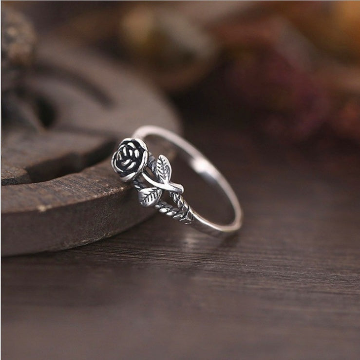 Womens Rose Ring Metal Electroplated Vintage Flower Ring For Festivals Gift Jewelry Bulk Wholesale Everyday Gift
