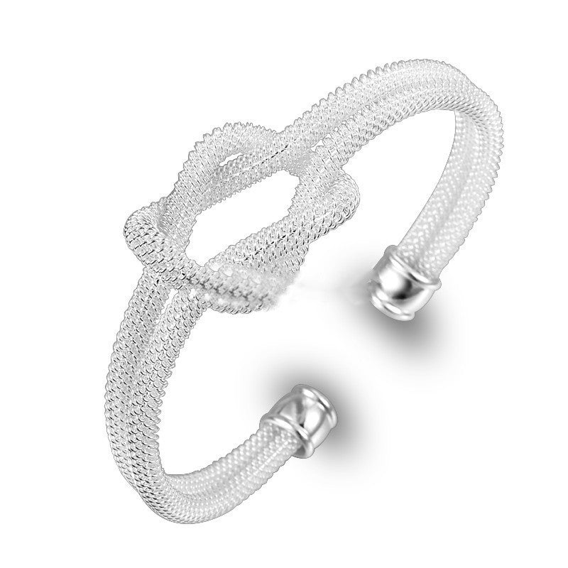 Unisex Knotted Woven Mesh Bracelet Korean Style Geometry Alloy Bangle Fashion Jewelry Wristband New Decorative