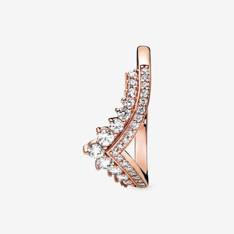 Silver Rose Gold Daisy Flower Ring Intertwined