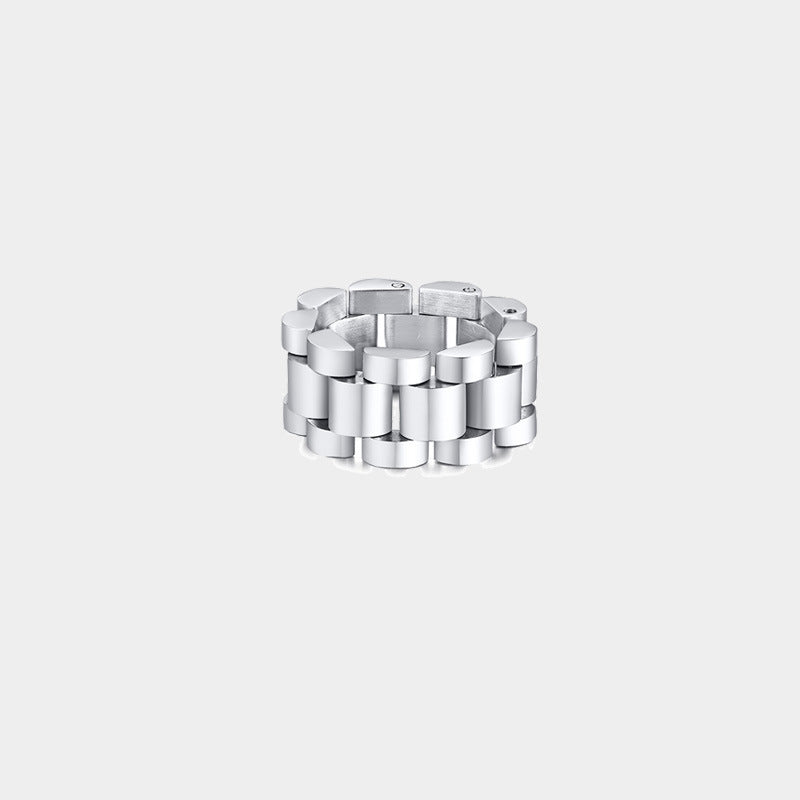 Geometric Titanium Steel Ring For Women Gold Tone Modern Minimalist Jewelry Band With Lightweight Comfort Daily
