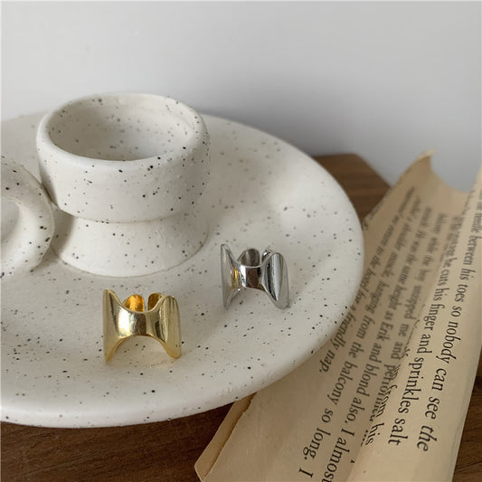 Geometric Metal Ring Womens Irregular Opening Nail Cover Ring Korean Style Gold Silver Nail Ring Single Womens