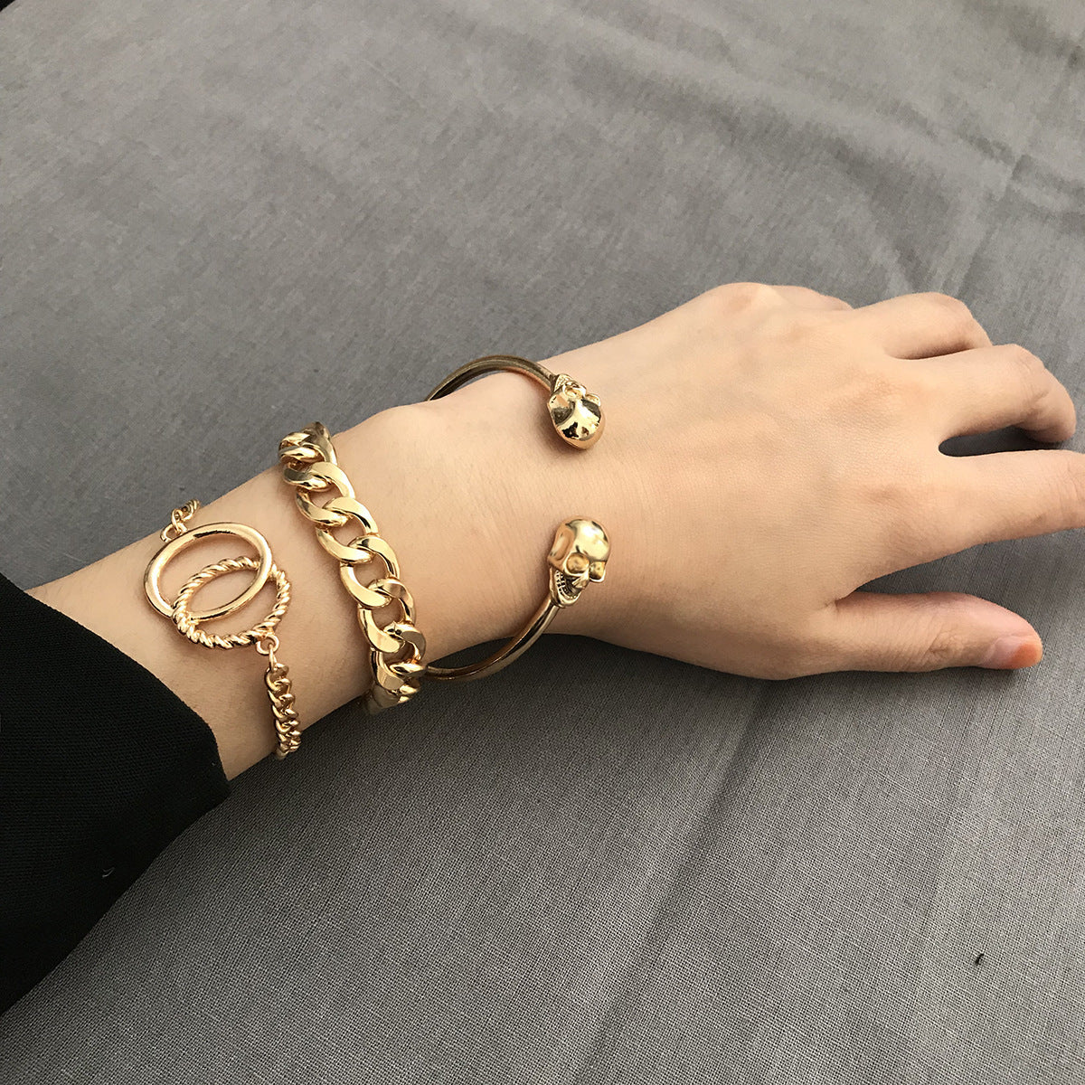 Womens Geometric Bracelet Set For Gold Color Alloy Hand Ornaments Travel Souvenirs Trade Fairs Promotions Gift