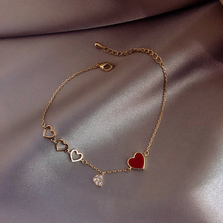 Gold Plated Heart Bracelet Korean Love Design Elegant Gift For Women Individually Packaged Great Gift For Her Always