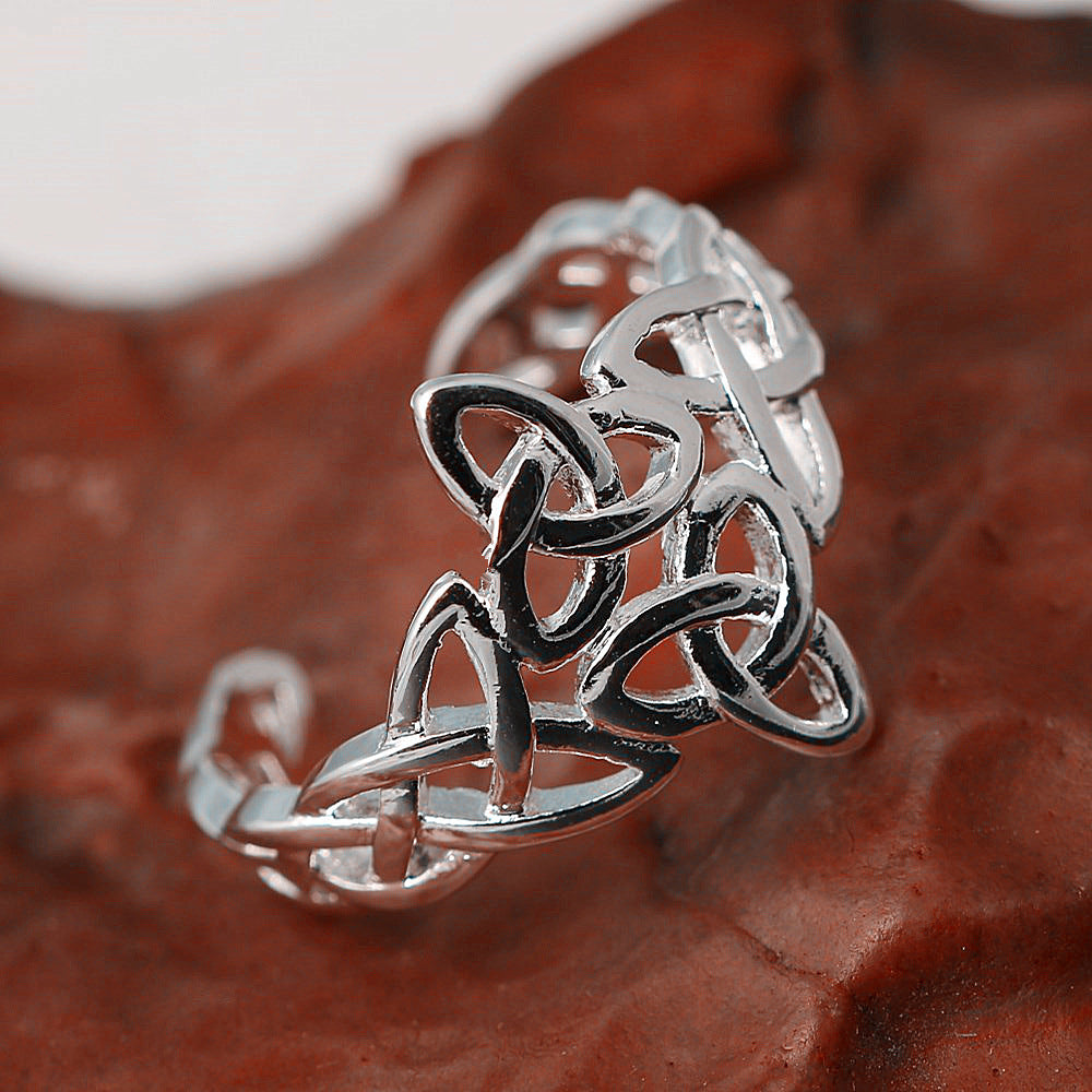 Adjustable Opening Ring Hollow Design 925 White Copper European American Jewelry Elegant Everyday Accessory For Women