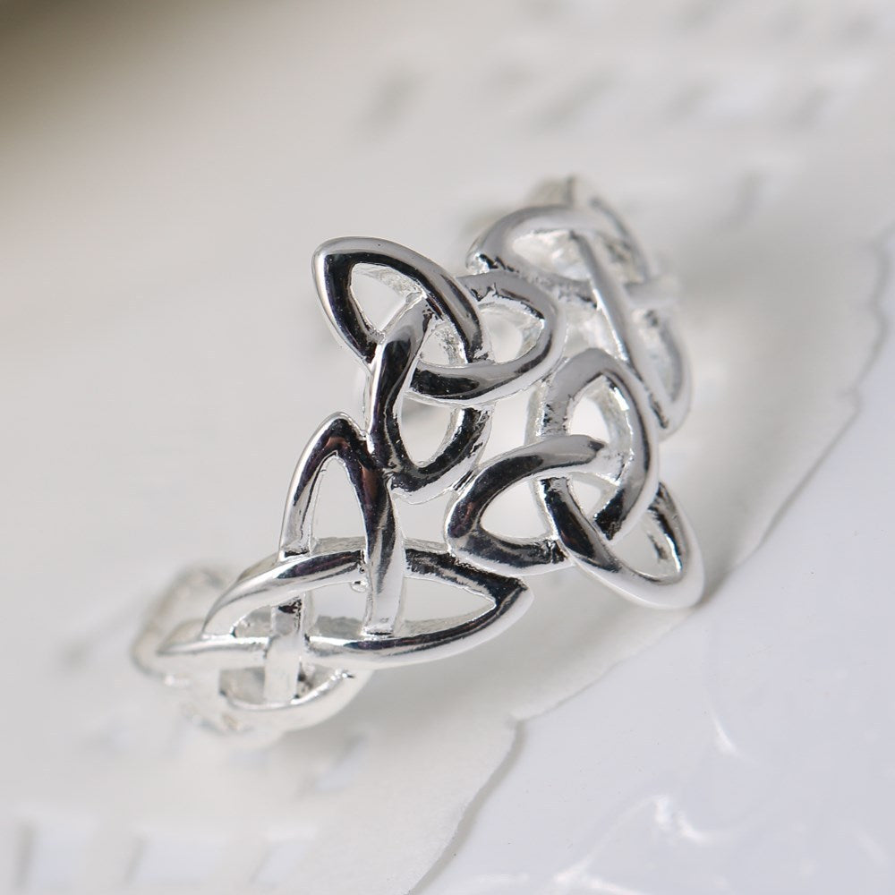 Adjustable Opening Ring Hollow Design 925 White Copper European American Jewelry Elegant Everyday Accessory For Women