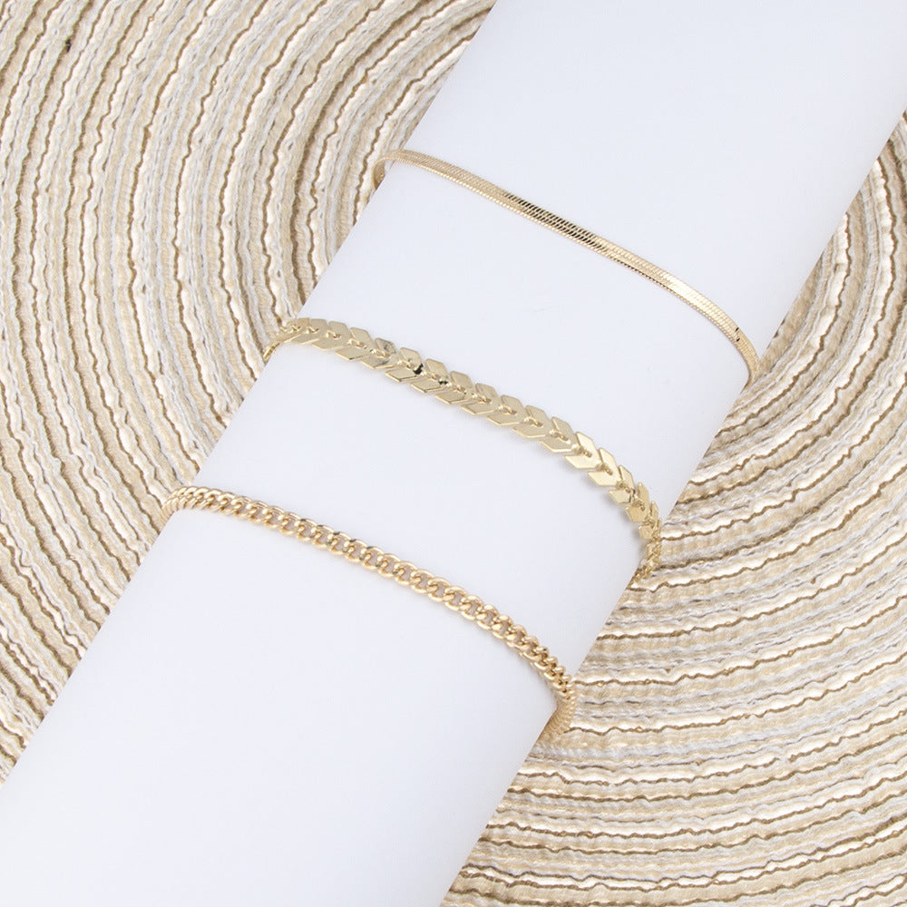 Womens Boho Anklet Charms Set Electroplated Alloy Ankle Bracelets Vintage Beach Travel Souvenirs Jewelry Trios