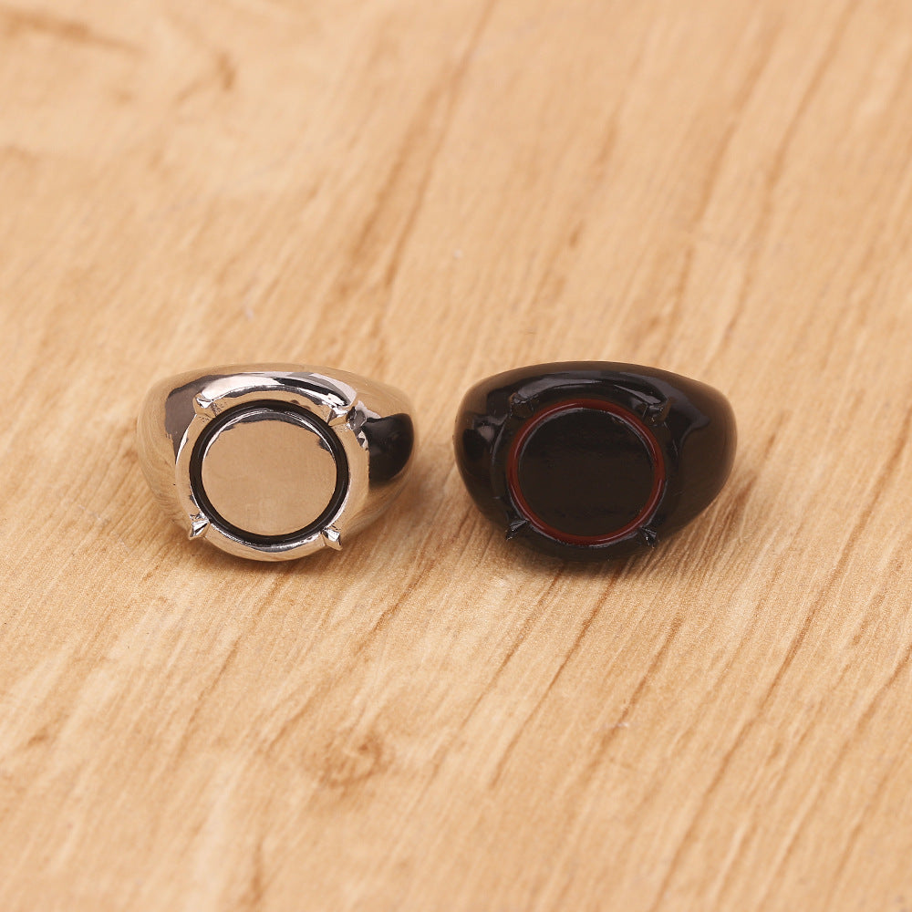 Couple Rings Electroplated Alloy Bands Geometric Rings Travel Gifts Commemoration Jewelry Individually Packed Gifts