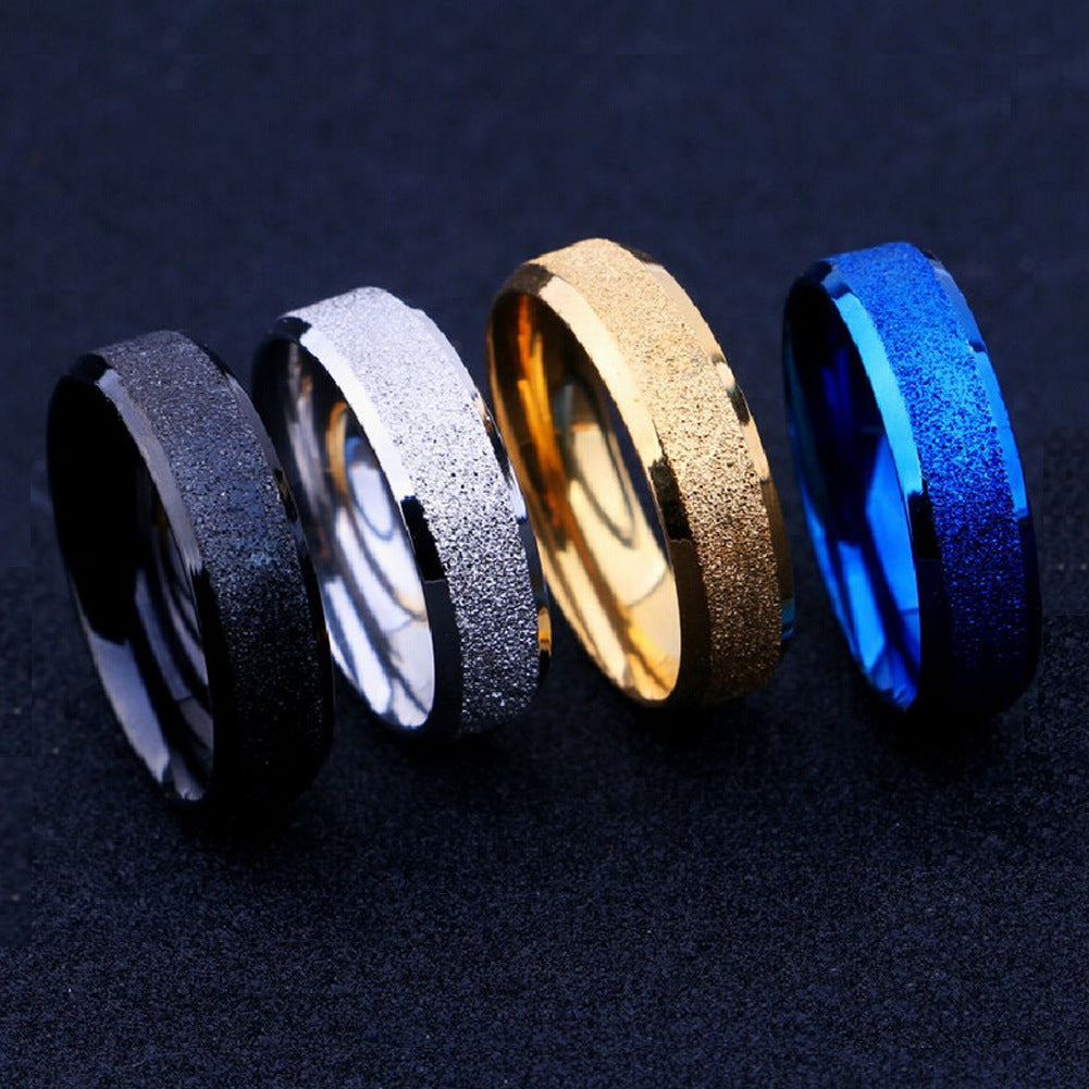 Titanium Steel Couple Ring 6mm Frosted Finish Unisex