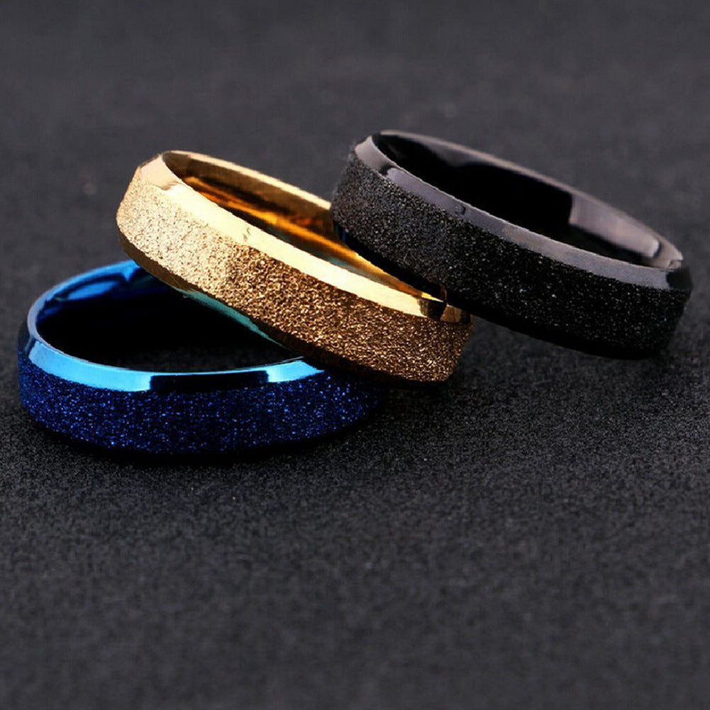 Titanium Steel Couple Ring 6mm Frosted Finish Unisex