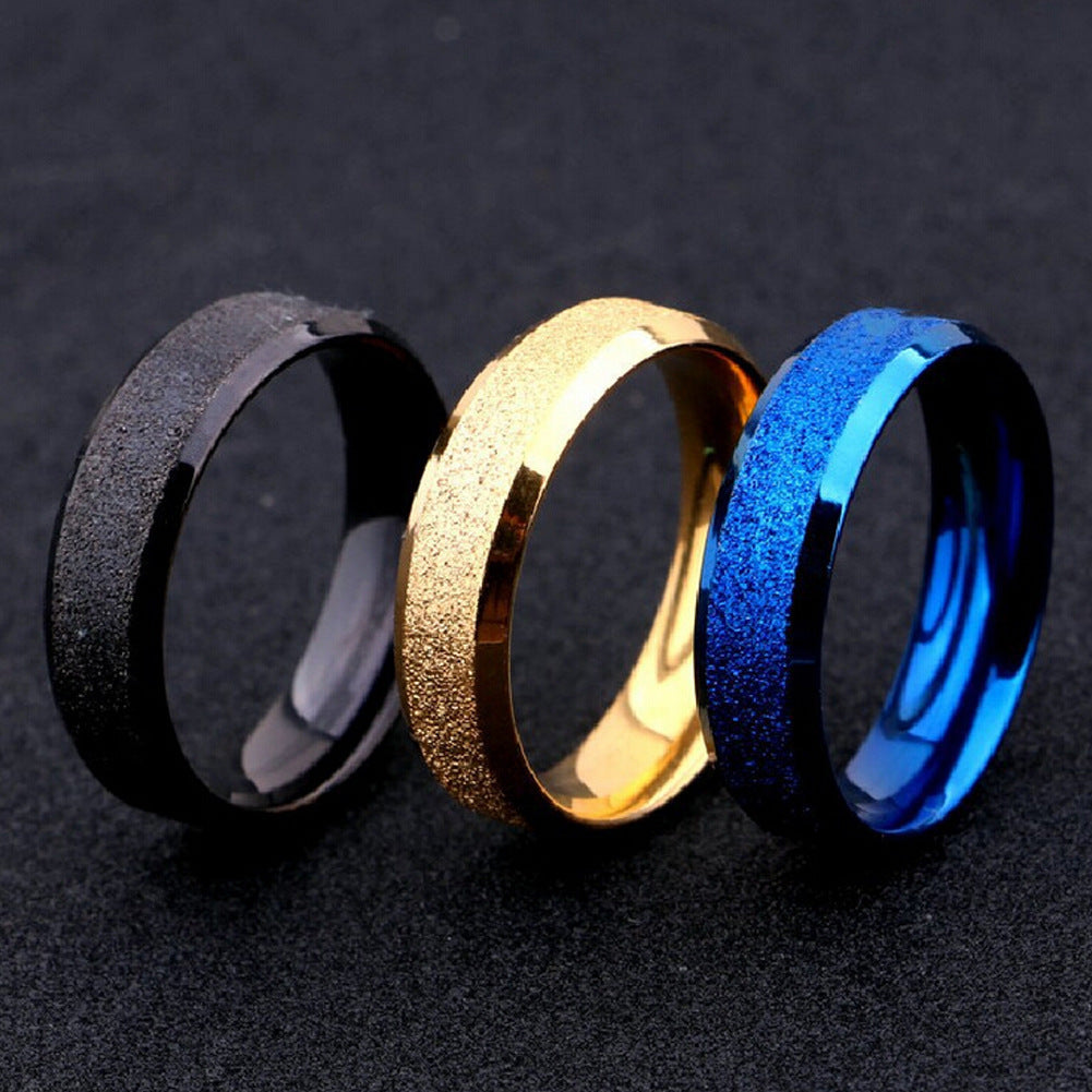 Titanium Steel Couple Ring 6mm Frosted Finish Unisex