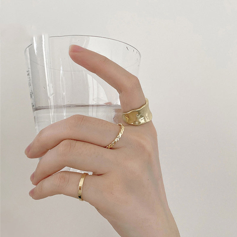 Women Ring Set Eight Piece Stackable Rings Gold and Silver Tone Alloy Minimalist Fashion Jewelry Everyday Wear