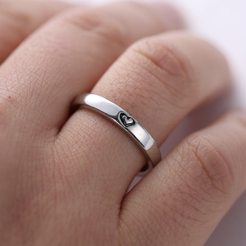 Heart Shaped Couple Rings Electroplated Alloy Unisex Promise