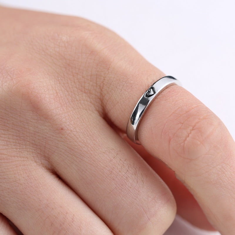 Heart Shaped Couple Rings Electroplated Alloy Unisex Promise