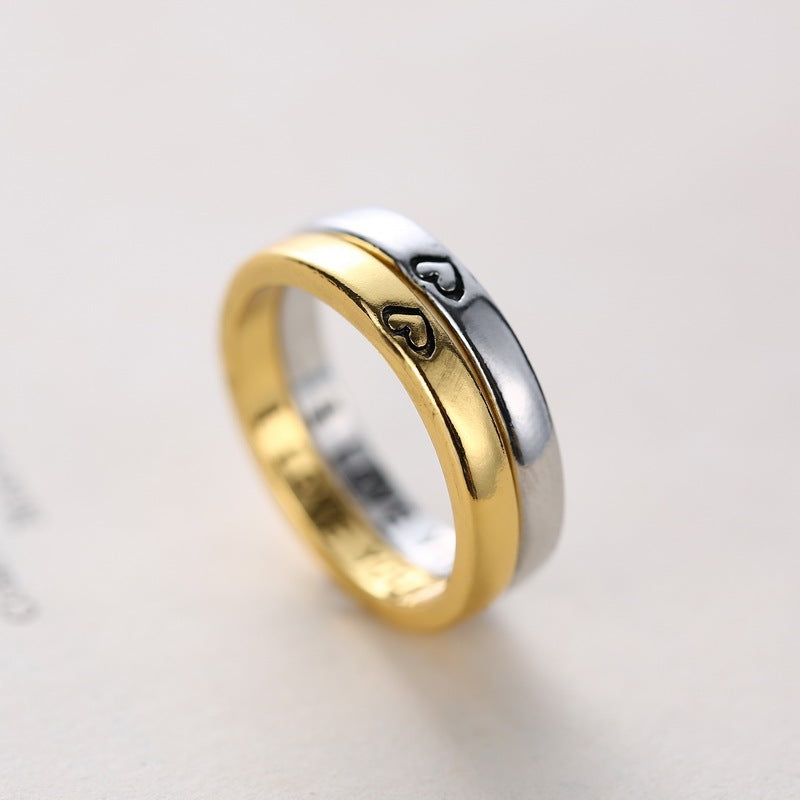 Heart Shaped Couple Rings Electroplated Alloy Unisex Promise