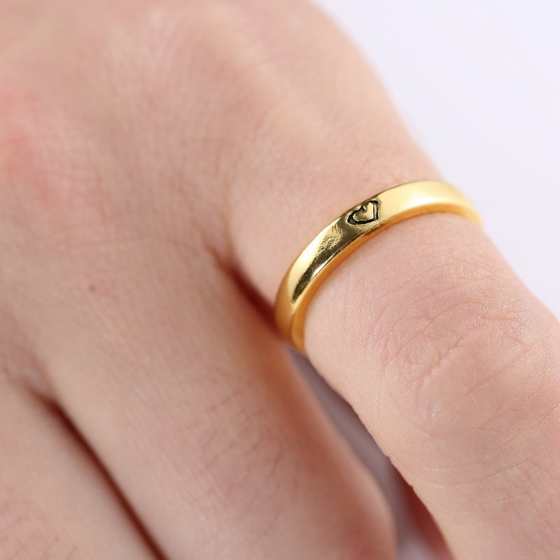 Heart Shaped Couple Rings Electroplated Alloy Unisex Promise