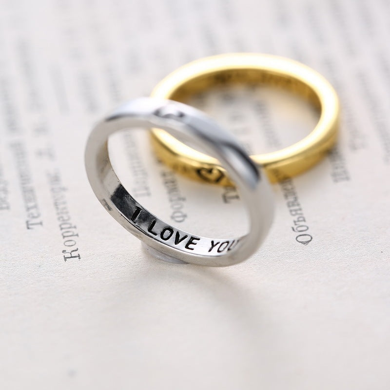 Heart Shaped Couple Rings Electroplated Alloy Unisex Promise