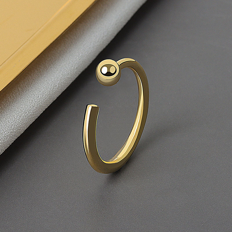 Geometric Copper Ring Electroplated Letter Ring Korean Fashion Simple Ring For Women And Girls Trendy Gift Idea