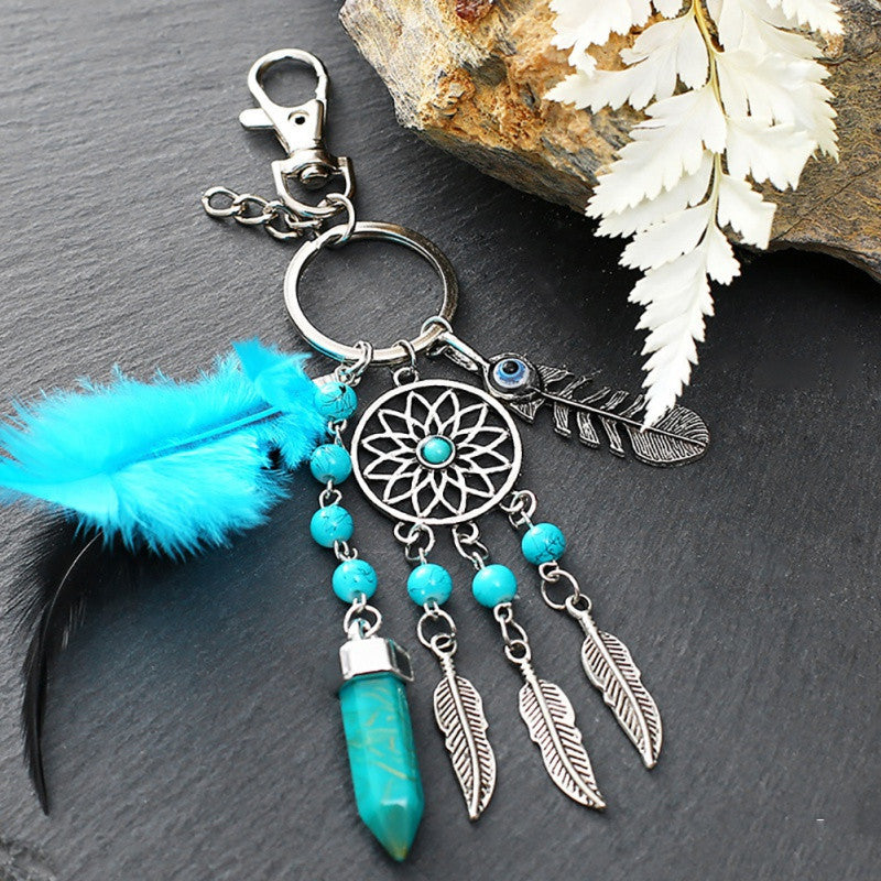 Dream Catcher Keychain With Tassel Pendant Metal Key Ring Unisex Gift For Weddings Birthdays Travel Graduations
