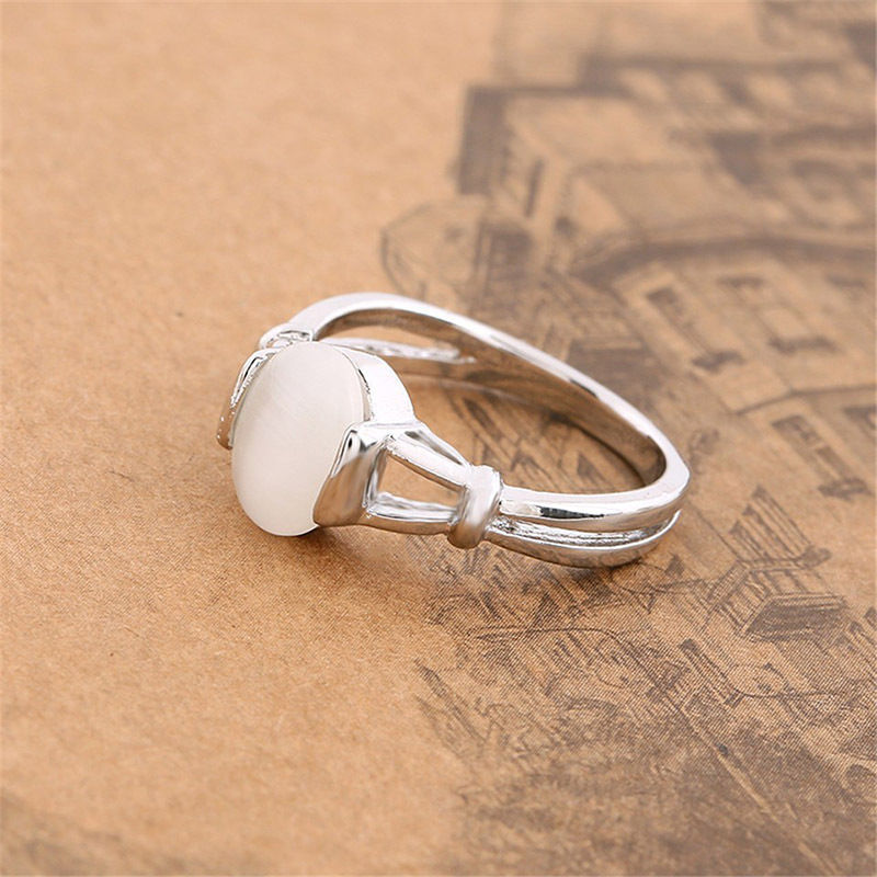 Drop Shape Copper Ring Electroplated Individually Packed Moonlight Design Ring for Weddings Korean American Style