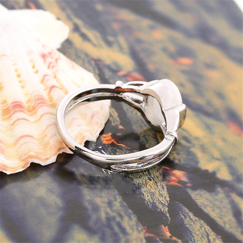 Drop Shape Copper Ring Electroplated Individually Packed Moonlight Design Ring for Weddings Korean American Style