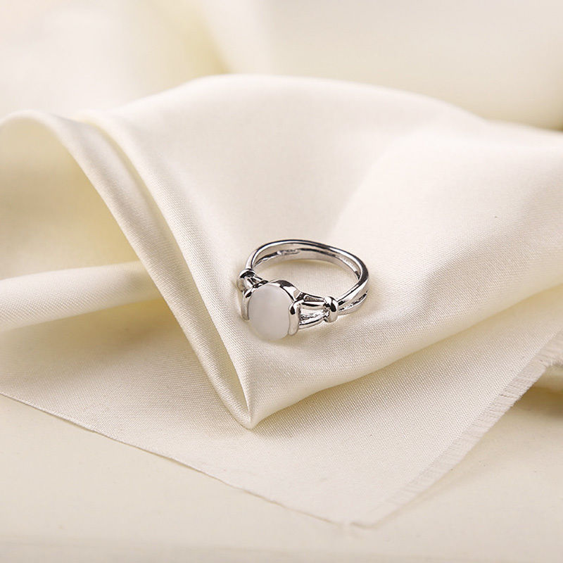 Drop Shape Copper Ring Electroplated Individually Packed Moonlight Design Ring for Weddings Korean American Style