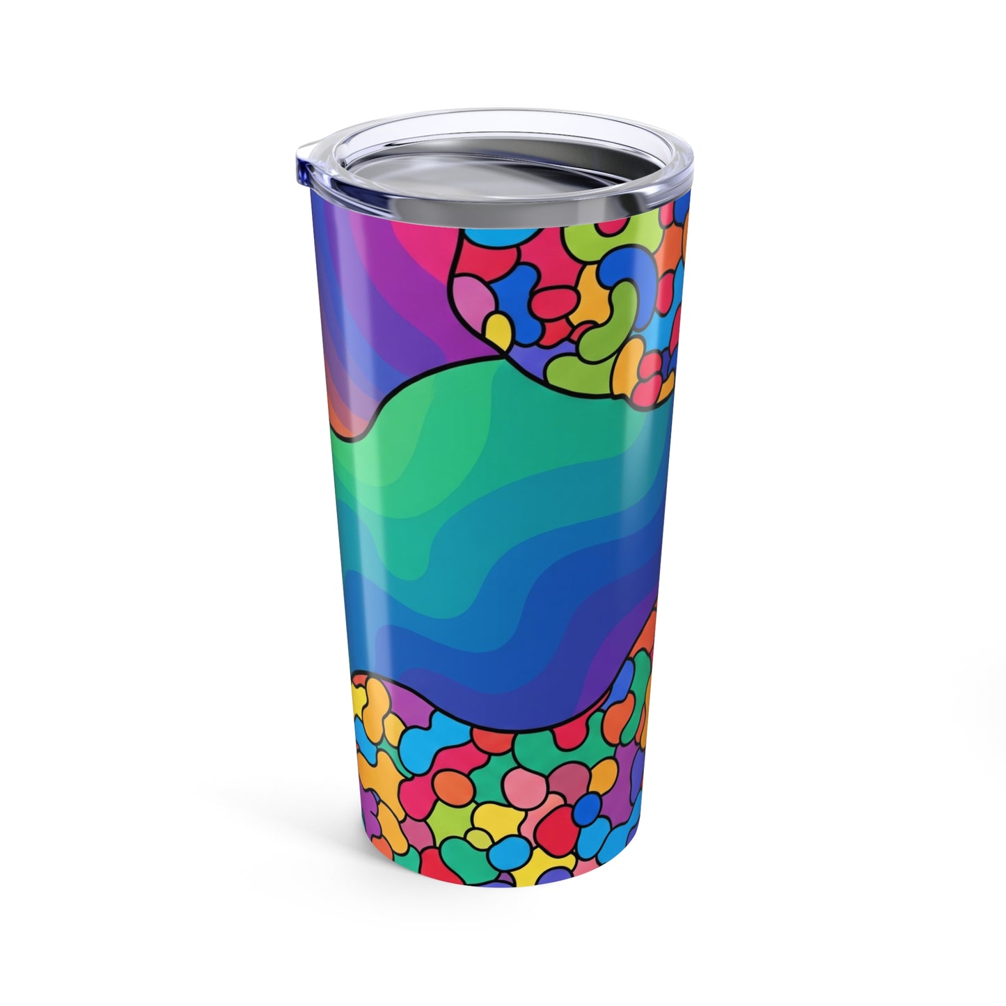 20oz Stainless Steel Printed Tumbler Double Wall Vacuum Insulated Travel Mug With Lid Leak Proof Hot Cold Durable