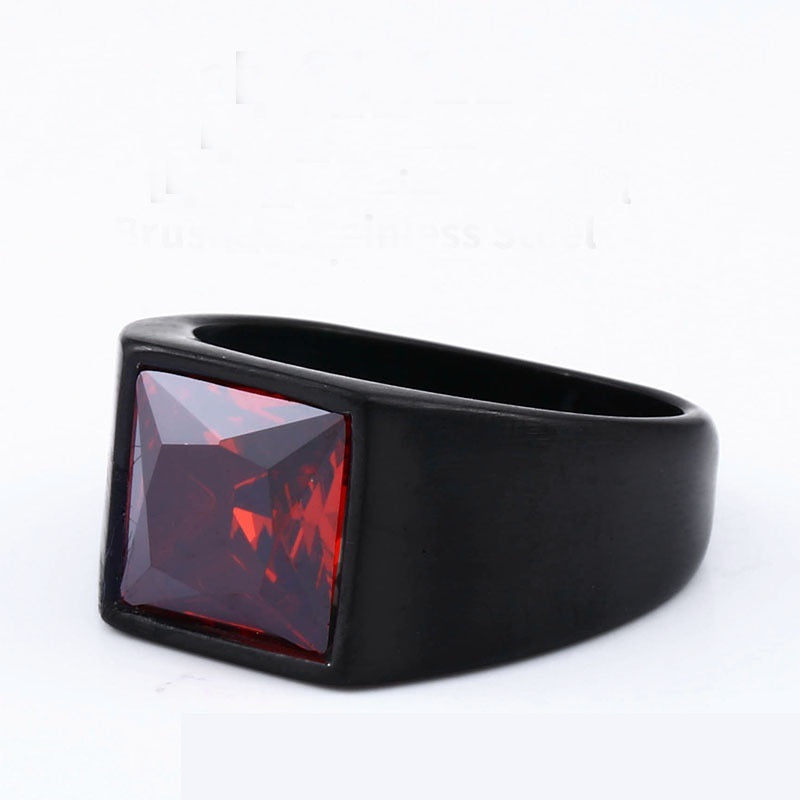 Mens Gemstone Ring Vintage Crown Design Stainless Steel Inlaid Stone Durable Jewelry Daily Wear And Special Occasions