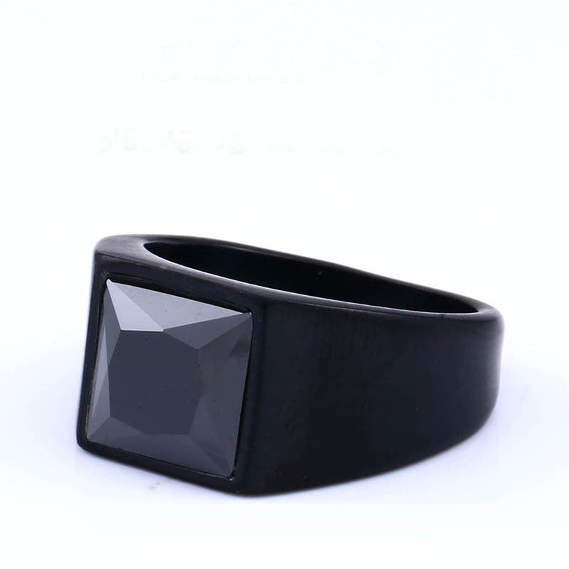 Mens Gemstone Ring Vintage Crown Design Stainless Steel Inlaid Stone Durable Jewelry Daily Wear And Special Occasions