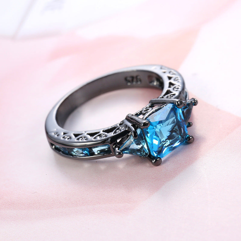 Womens Geometric Zircon Ring Electroplated European Design Individually Packaged Gift For Birthday FestivalPro