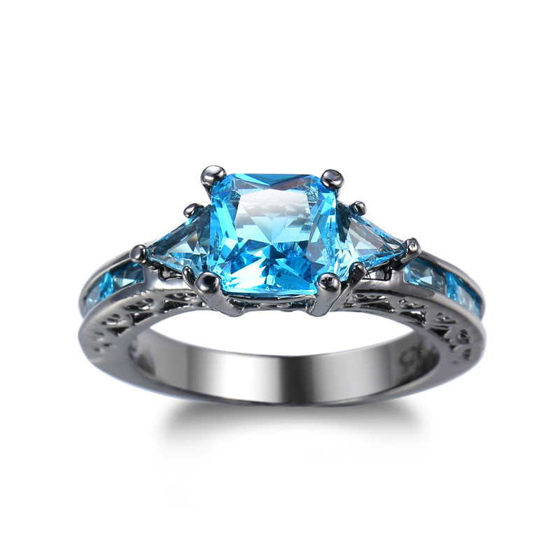Womens Geometric Zircon Ring Electroplated European Design Individually Packaged Gift For Birthday FestivalPro