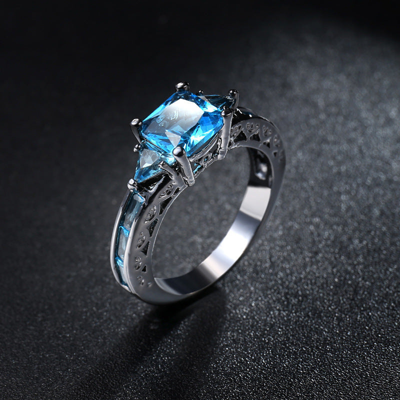 Womens Geometric Zircon Ring Electroplated European Design Individually Packaged Gift For Birthday FestivalPro