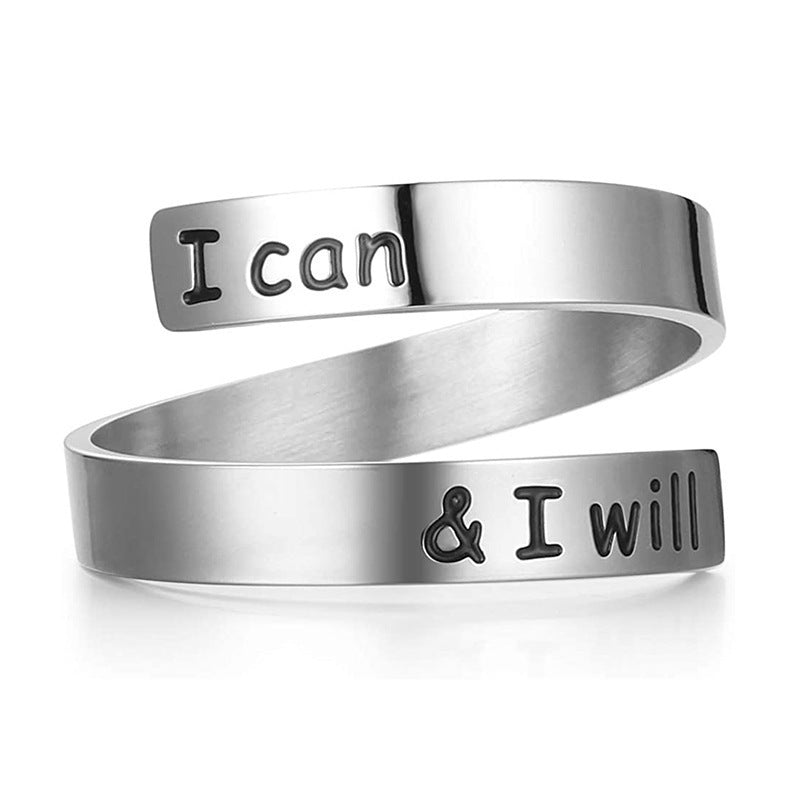 Stainless Steel Adjustable Ring With Smooth Engraving For Gift Giving Unisex Jewelry For Men Women Anniversary