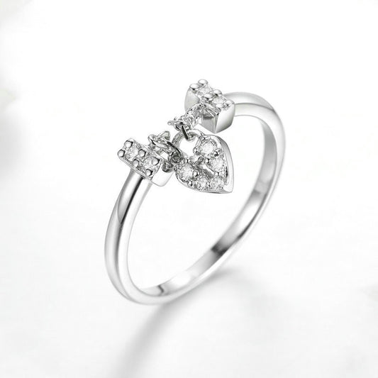 Heart Ring Geometric Stainless Steel Ring for Men and Women Simple Heart Lock Design Unisex Jewelry Gift Ideas