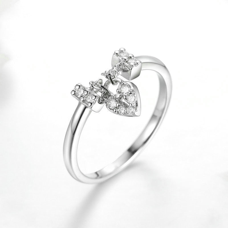 Heart Ring Geometric Stainless Steel Ring for Men and Women Simple Heart Lock Design Unisex Jewelry Gift Ideas