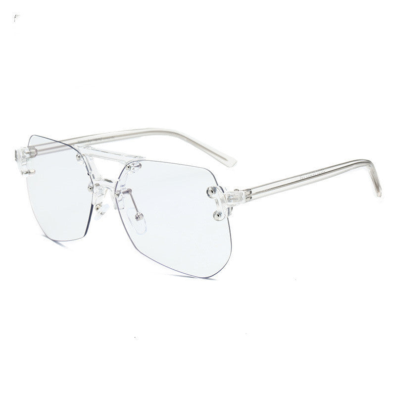 Mens Rimless Flat Glasses Anti Blue Light Blocking Eyewear With High Light Transmittance PC Frame Black Coated Lens HD