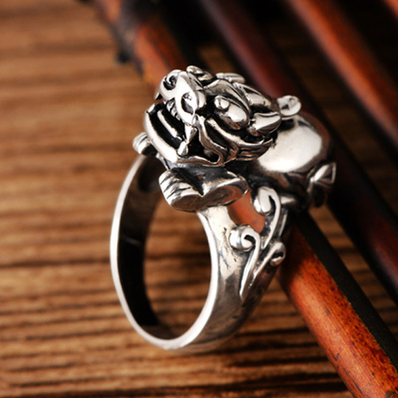 Stainless Steel Blessing Ring For Wealth Gift Men And Women Geometric Design Elegant Everyday Wear As Keepsake