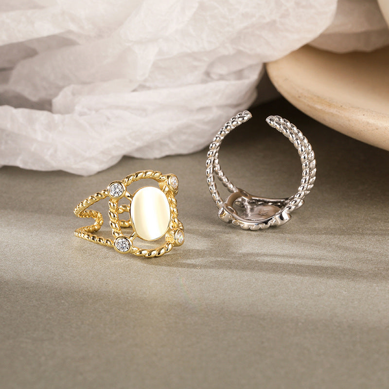 Womens 925 Sterling Silver Vintage Ring Bracelet Adjustable Opening For A Perfect Fit Fashion Jewelry Niche Design