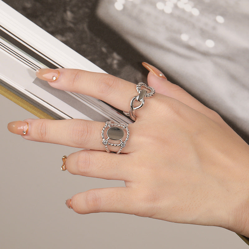 Womens 925 Sterling Silver Vintage Ring Bracelet Adjustable Opening For A Perfect Fit Fashion Jewelry Niche Design