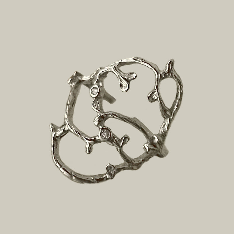 Womens Copper Rings With Irregular Branch Design Electroplated Finish Non Inlay Jewelry Women Teens Daily Wear