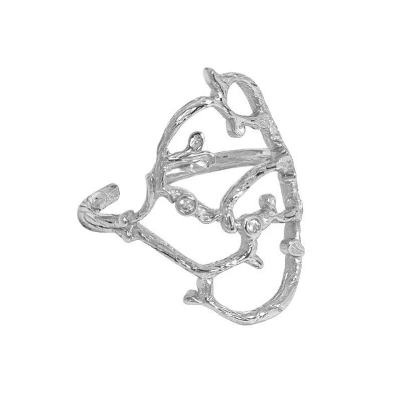 Womens Copper Rings With Irregular Branch Design Electroplated Finish Non Inlay Jewelry Women Teens Daily Wear
