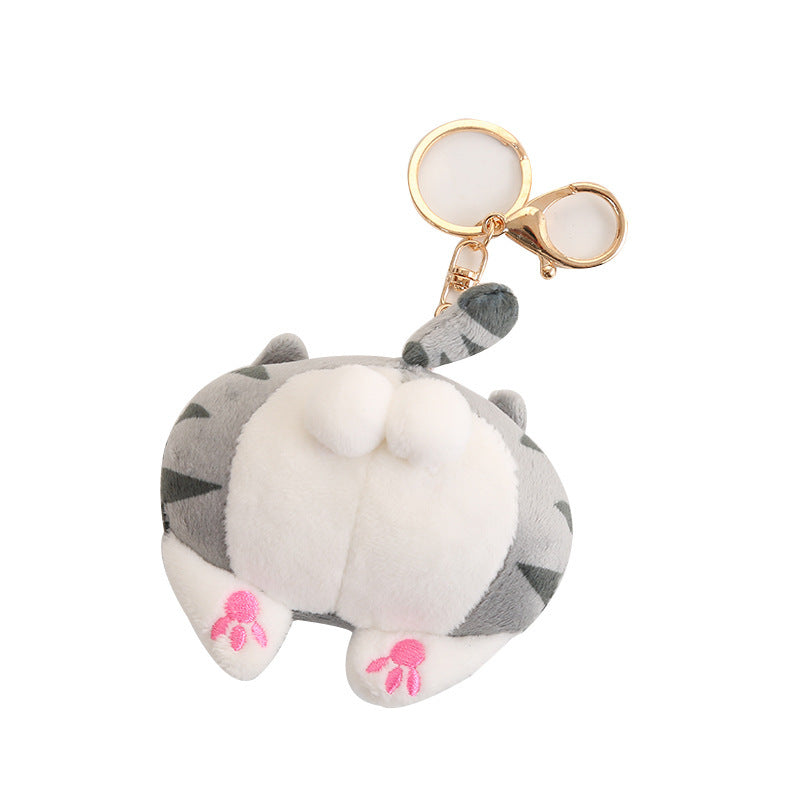 Dog Butt Keychain Cute Animal Plush Doll Super Soft Stuffed Animal Keychain Bag Charm Decoration Gift Dog Cute