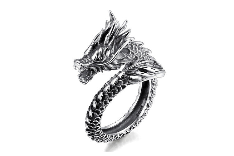 Personalized Retro Dragon Ring With Green Copper Finish For Fashionable Women Jewelry Everyday Style Accessory
