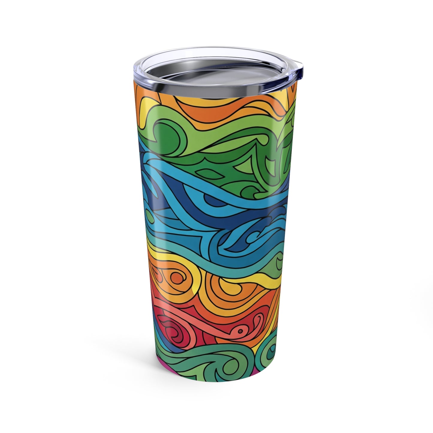 20 Oz Stainless Steel Coffee Cup With Printed Design Double Wall Vacuum Insulation Leak Proof Temperature Control