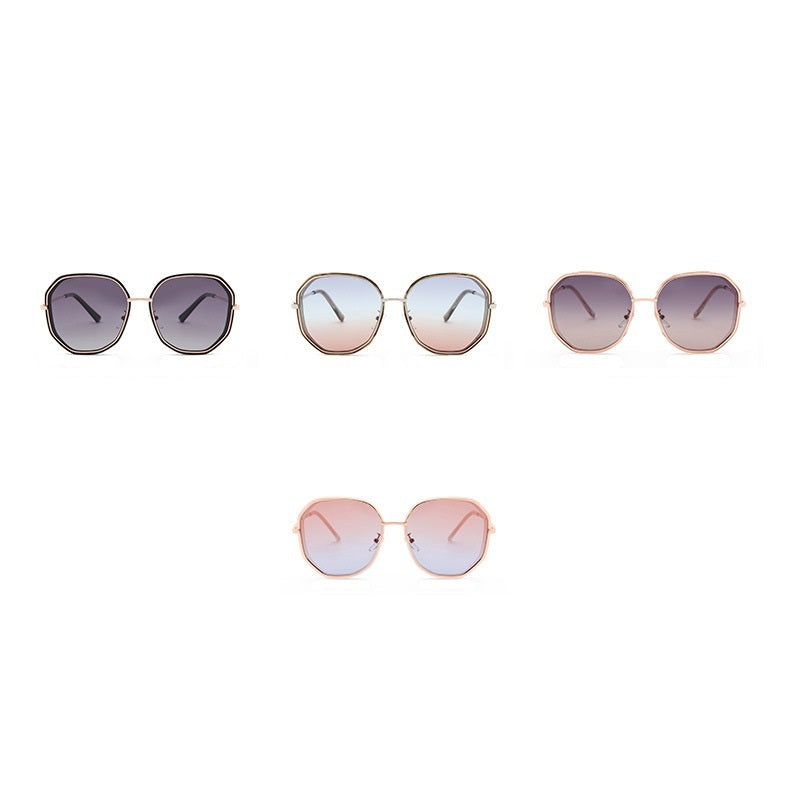 Womens Polarized Sunglasses UV400 Protection Radiation TAC Lenses Plastic Metal Frame Polygon Design For Women
