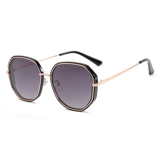 Womens Polarized Sunglasses UV400 Protection Radiation TAC Lenses Plastic Metal Frame Polygon Design For Women