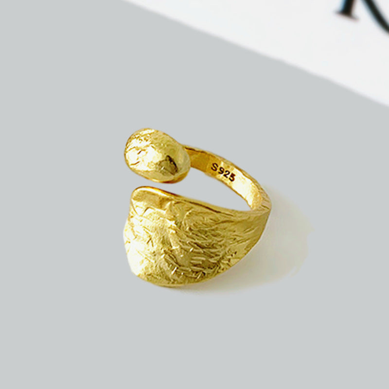 Geometric Electroplated Ring European Design Gold Silver