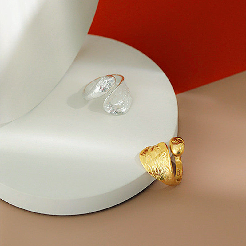 Geometric Electroplated Ring European Design Gold Silver