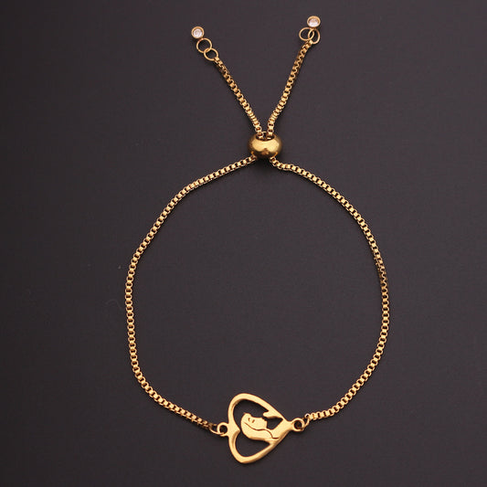 Doll Charm Bracelet For Women Alloy Stainless Steel Family Bracelet Cute Simple Gift For Birthday Gift Idea For Her